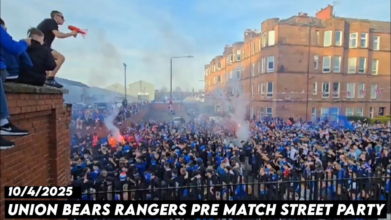UNION BEARS RANGERS PRE MATCH STREET PARTY || Glasgow Rangers vs Athletic Bilbao 10/4/2025