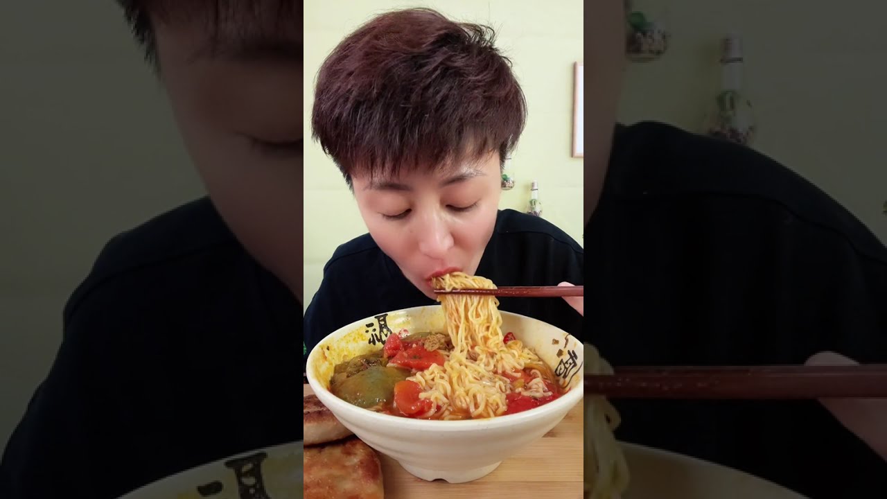 《Mukbang 》tomato noodle Miao 