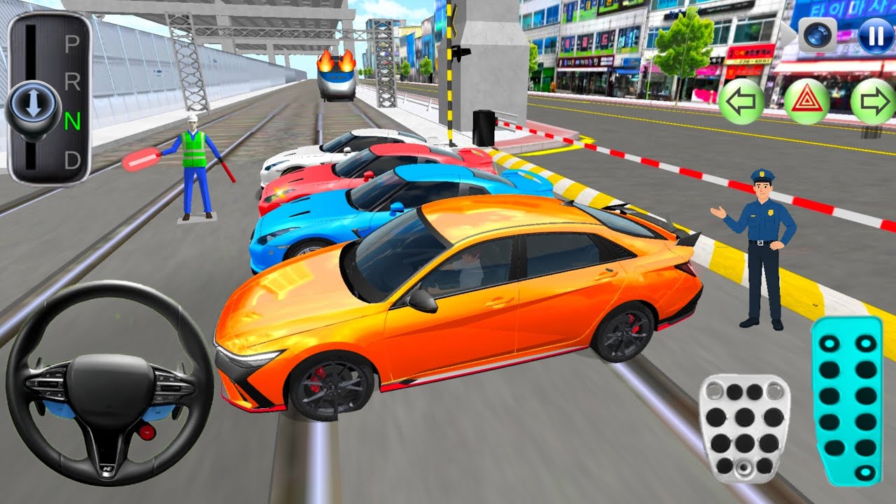 New Elantra & Super Car's VS Bullet Train 🚗| 3D driving class-2025 Android Gameplay #CarGme#gameplay