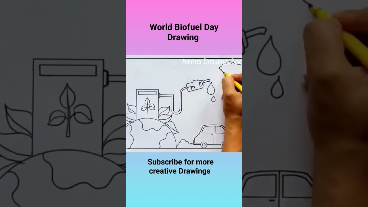 World Biofuel Day Drawing easy #amritadrawingbook #shorts #biofuelday