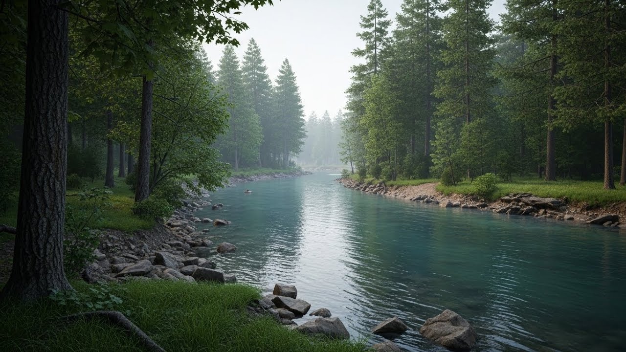 River Water Flow 🌊 Peaceful Soundscape for Deep Sleep and Inner Peace #1496
