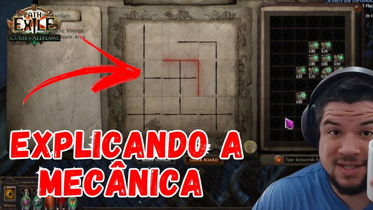 Explicando de forma F&aacute;cil como fazer a mecanica Curse of the all flame no path of exile 3.29