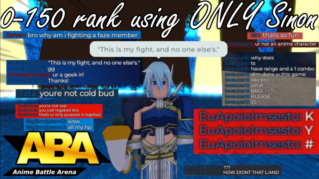 (Fully) Educational Unranked-150+ rank using ONLY Sinon. | Roblox ABA