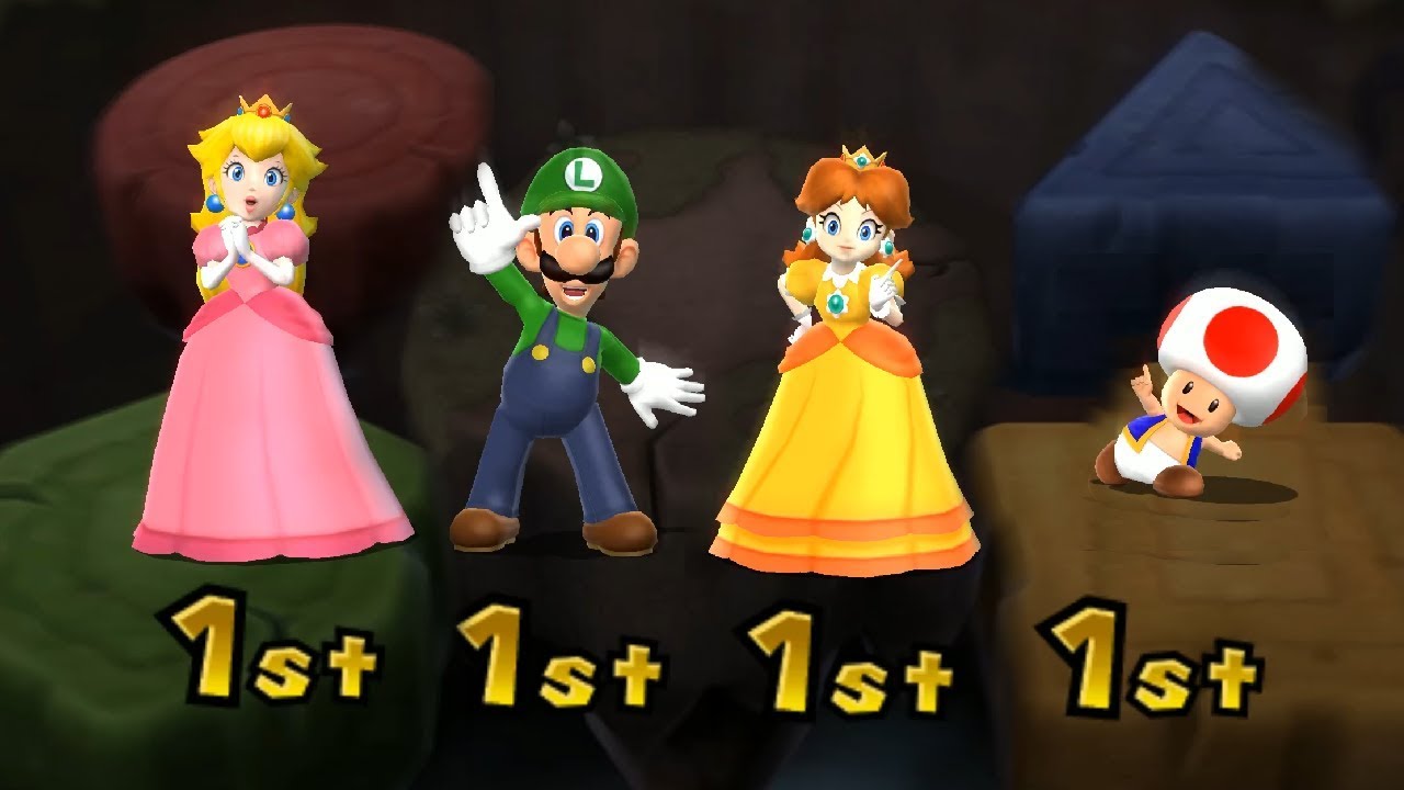 Mario Party 9 Boss Rush - Peach vs Luigi vs Daisy vs Toad| Cartoons Mee