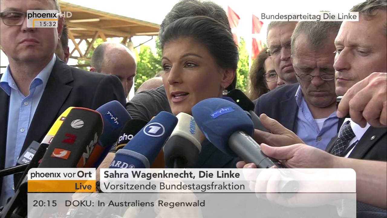 Parteitag Die Linke: Statement von Sahra Wagenknecht zum Tortenwurf am 28.05.2016