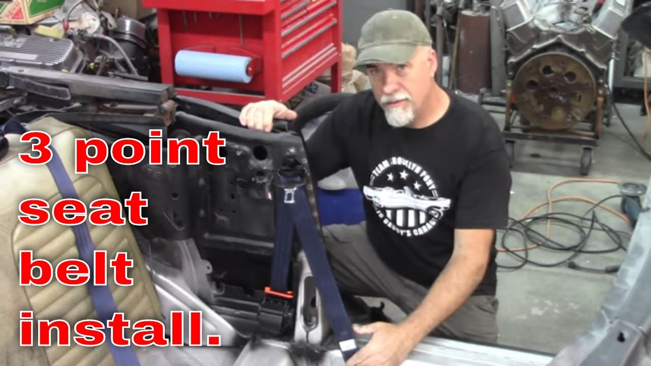 Installing 3 point seat belts in a classic convertible Mustang. Brooklyn Pony Part 48