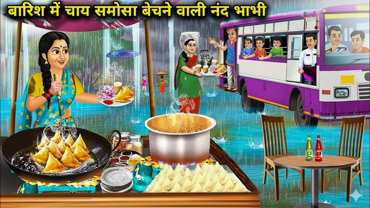 बारिश में चटपटे समोसे चाय हिंदी कहानी | barish mein chatpate samose chai Hindi kahani | moral story