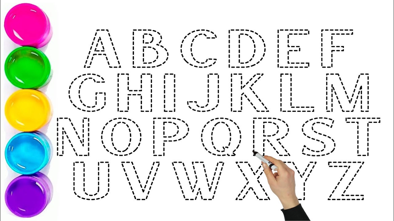 Изучаем алфавит ABC с цветами 🎨 | Обводка букв ABC для детей | Обучающее видео для дошкольников