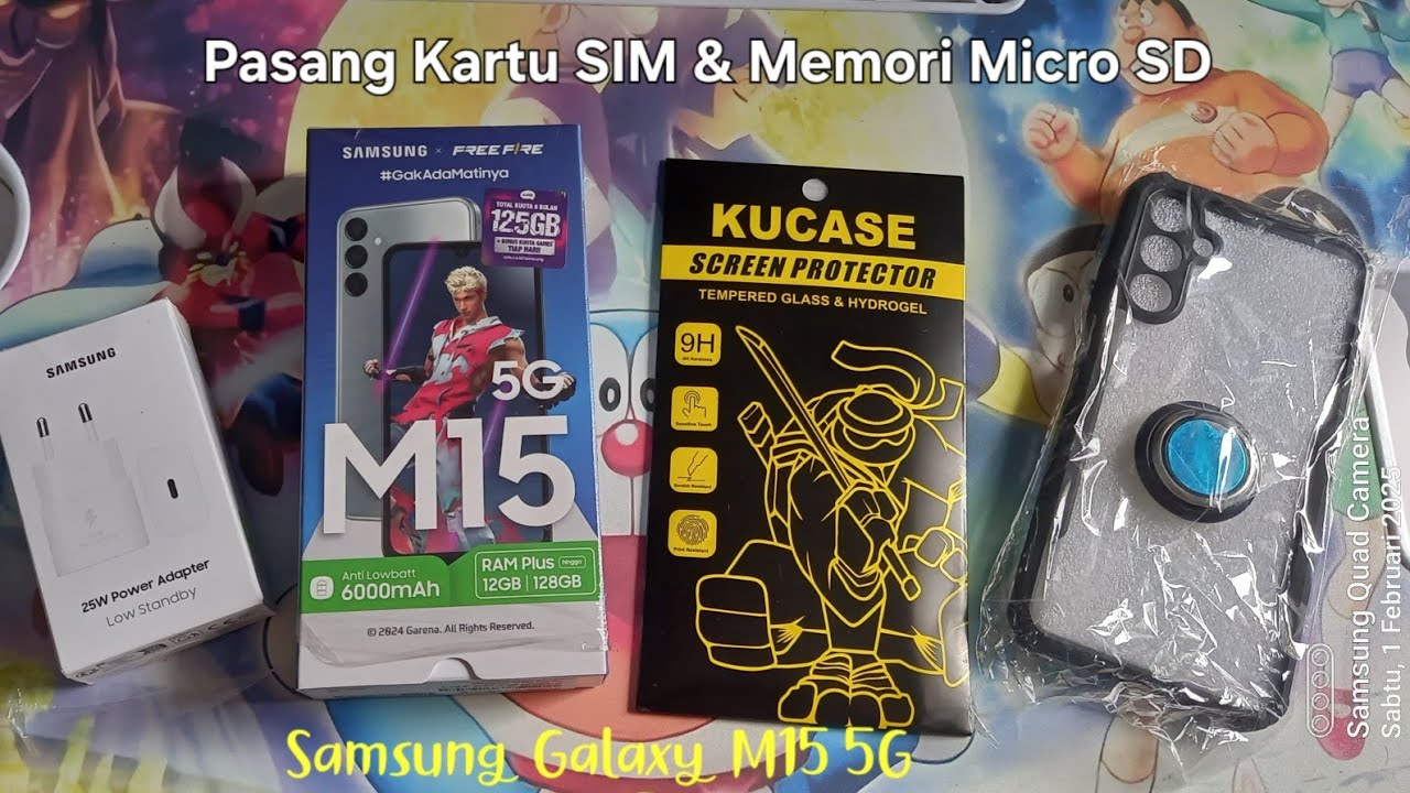 Pasang Memori Micro SD dan Kartu SIM Samsung Galaxy M15 5G