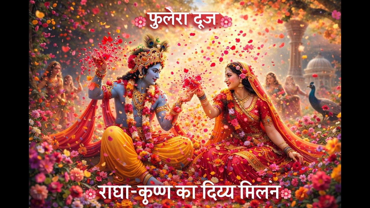 Vrindavan ki Phoolon ki Holi – राधा कृष्ण प्रेम रस💛 Love of Radha Krishna #फुलेरा_दूज #RadhaKrishna 