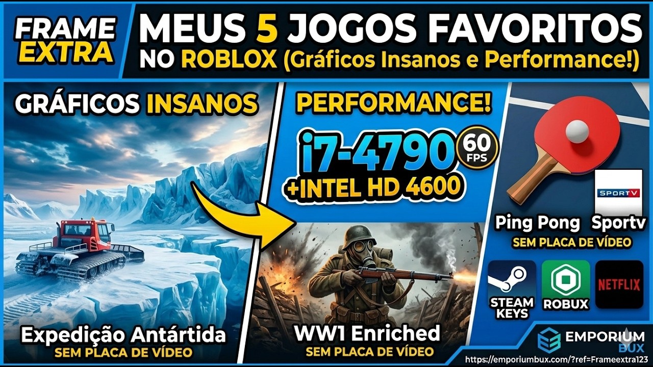 MEUS 5 JOGOS FAVORITOS NO ROBLOX Gráficos Insanos e Performance! 🎮🔥