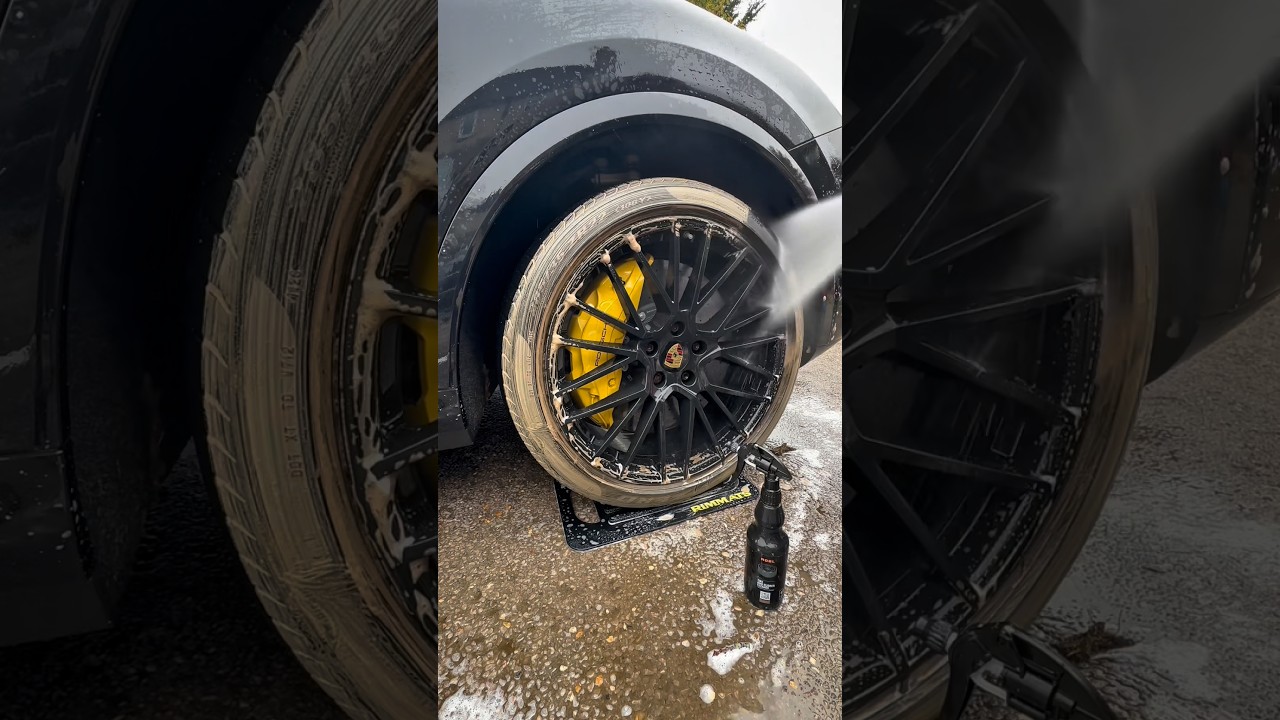 ‼️ Absolutely Disgusting Porsche Cayenne Turbo S Wheels Deep Cleaned ‼️ #detailing #satisfying #asmr
