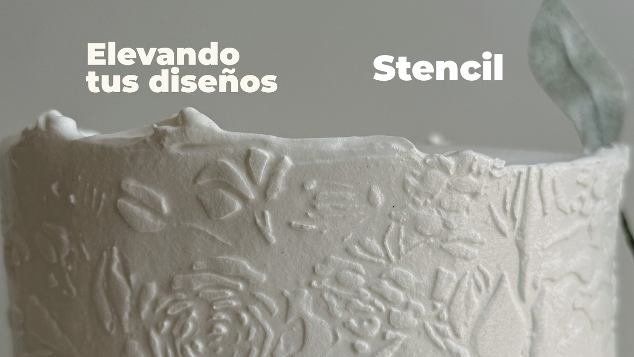 Decoración con stencil y merengue italiano 🍰