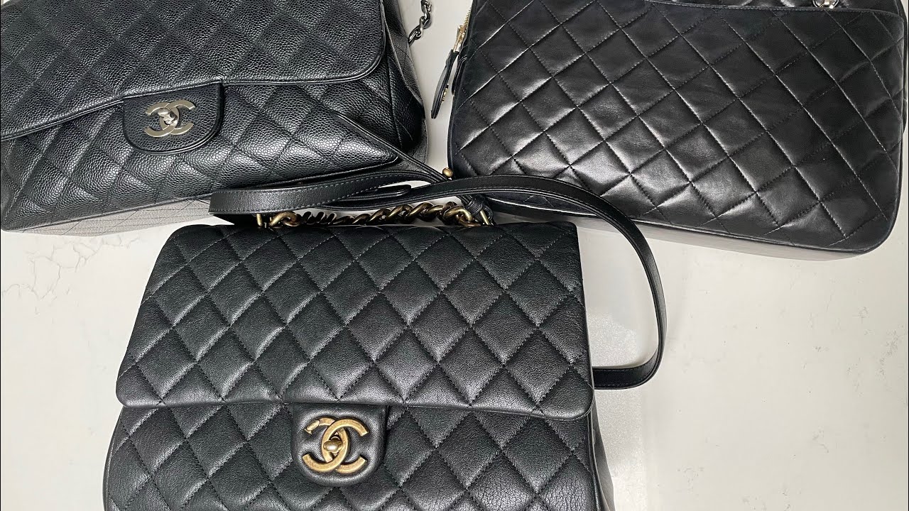 Chanel Trapezio What fits? Weight? Comparison with the Jumbo and a vintage Chanel camera bag #chanel