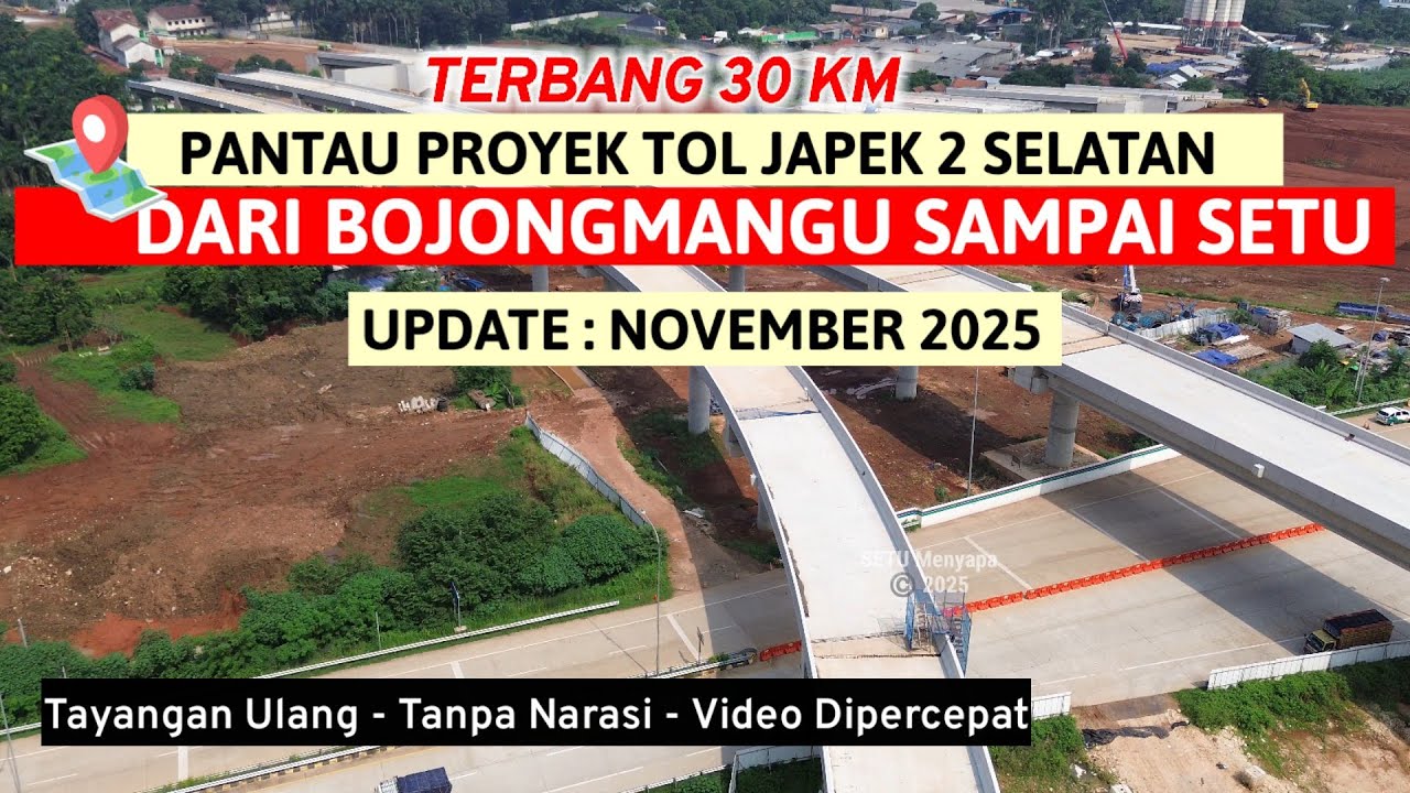Мониторинг хода строительства платной дороги Japek 2 South Toll Road на участке 30 км от Боджонгм...