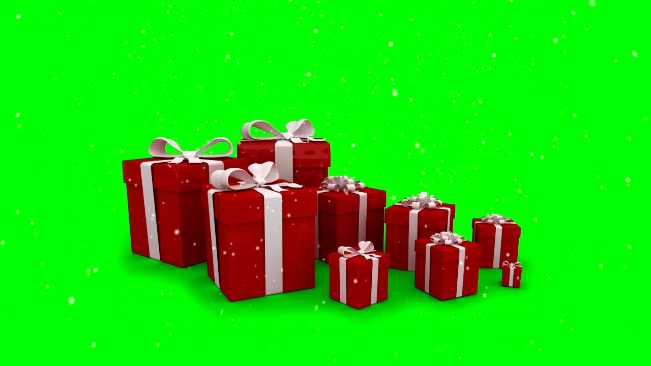 Merry Christmas gift green screen background (Free)