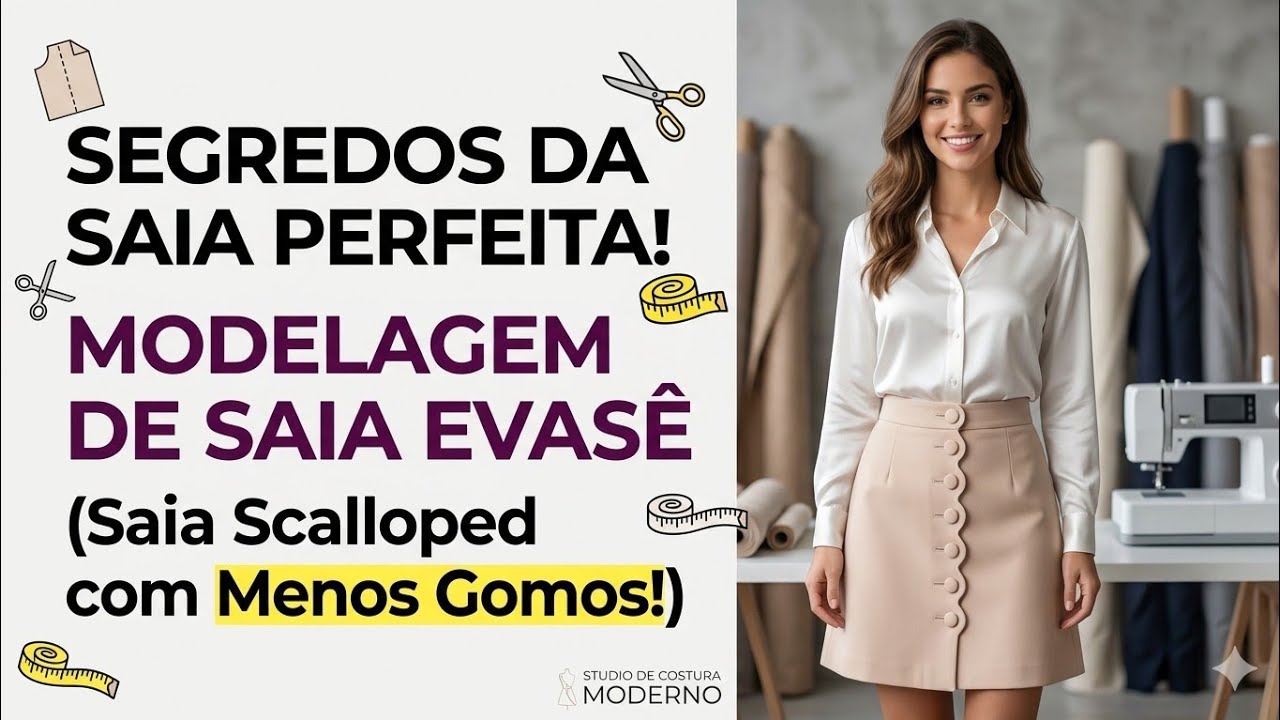 ✅️DIY Como fazer Modelagem Saia Evase_Costura fácil passo a passo para iniciantes Gisleide Novelo