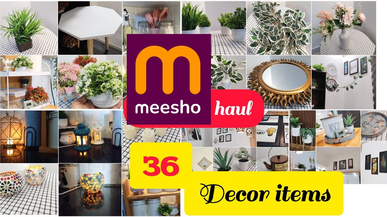 Meesho haul | 36 decor products 🔥🪴🪞🖼️🪟