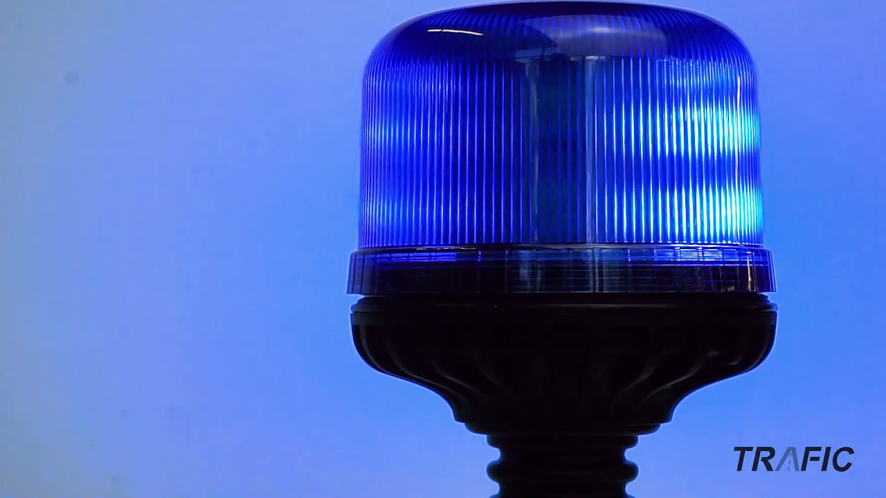 Gyrophare LEDS Bleu Classe 2 Fixation HAMPE 12V 24V Homologation ECE R65 10R