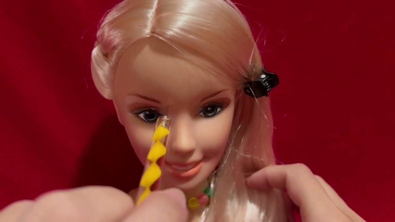 ASMR Doll Head Face Tracing with a Pointer - no talking (requested)