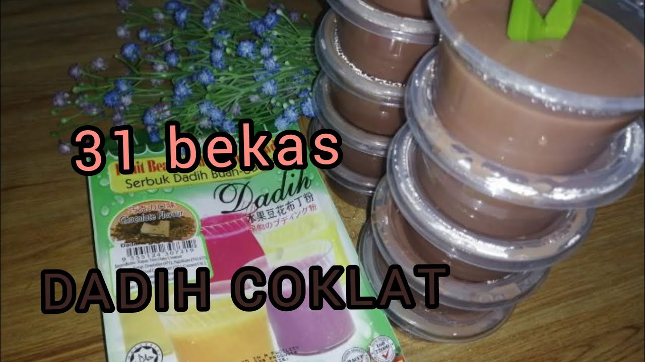 cara buat dadih coklat‼️dapat 31 bekas‼️sangat sedap, guna serbuk dadih buah buahan .