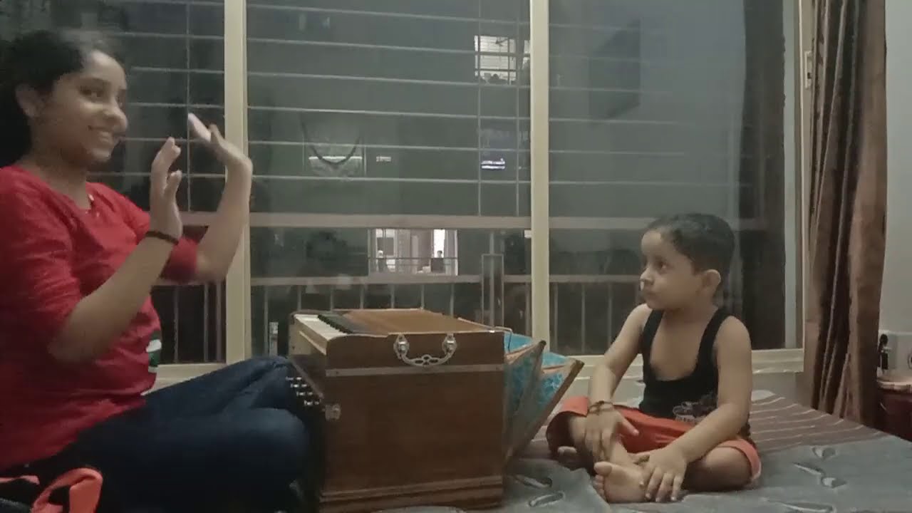 श्री जाधव की प्रेक्टिस दिदी श्रेया के साथ राग केदार बंदिश।