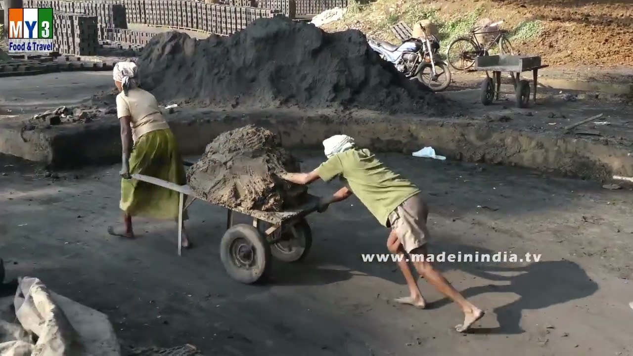EXTREMELY HARD TO MAKE RED CLAY BRICKS | RED Clay Brick Making Process | Made in India