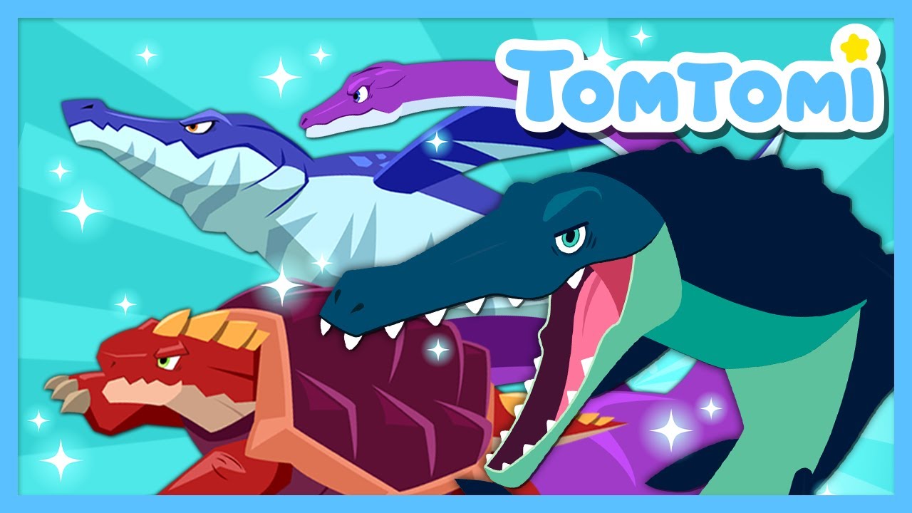 What kind of dinosaurs lived in the sea?🌊 | Sea Dinosaurs | Mosasaurus | Kids Song | TOMTOMI
