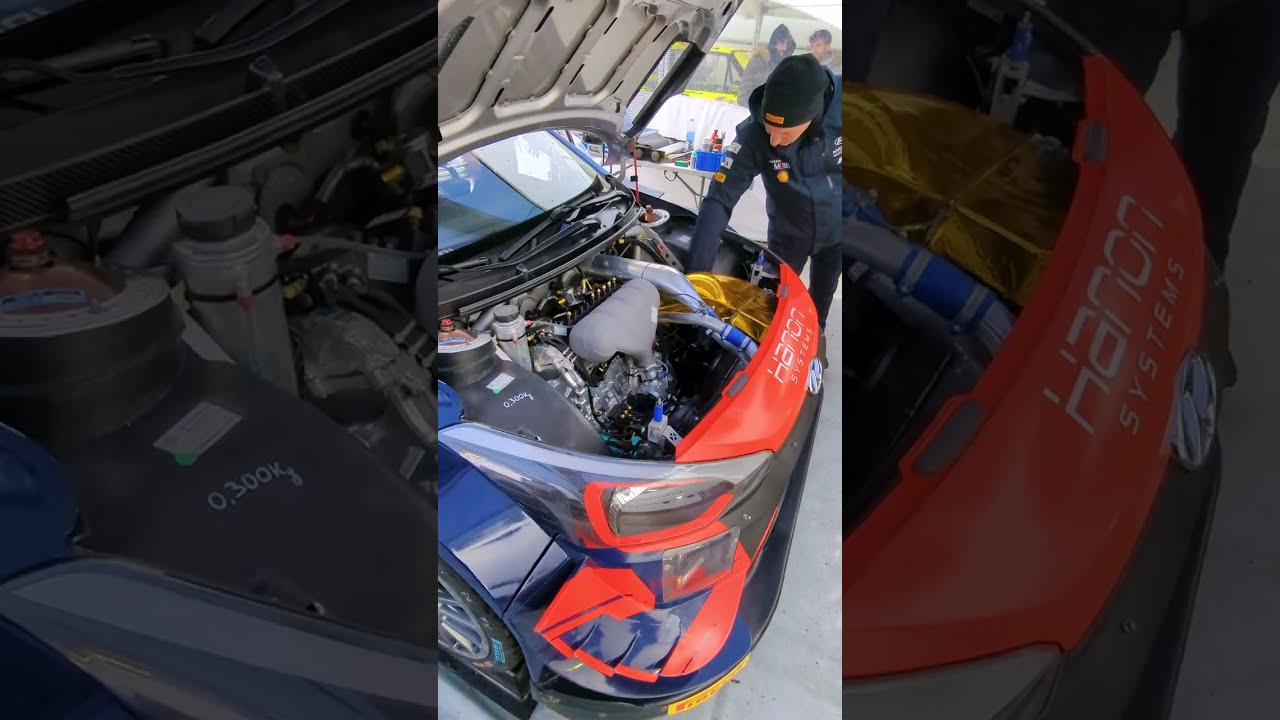 Hyundai WRC rally car start up, warm up, idle (Dani Sordo)