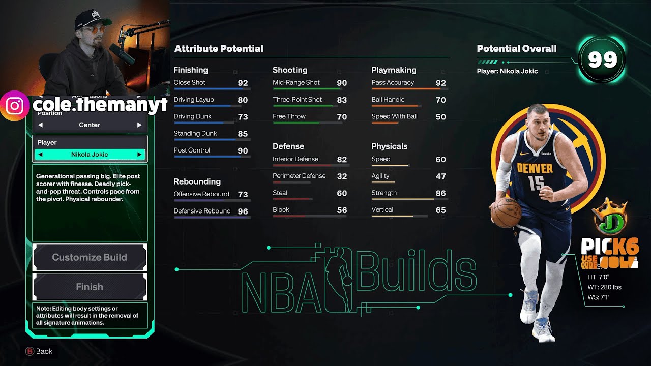 🚨LIVE🚨NIKOLA JOKIC BUILD CREATION (19 CAP BREAKERS) + 1 MILLION VC GIVEAWAY (NBA 2K26)