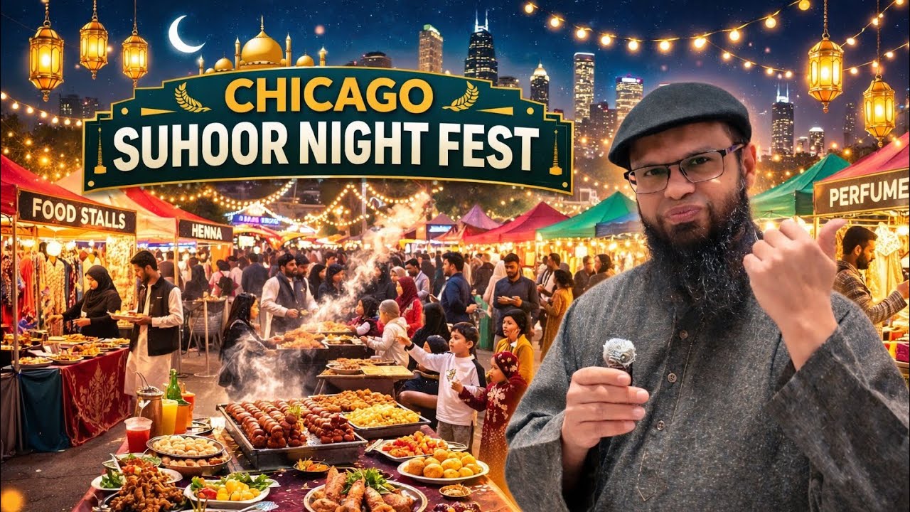 Chicago Suhoor Night Fest 🇺🇸🌙 | Ramadan Vibes, Food Stalls & Family Fun!