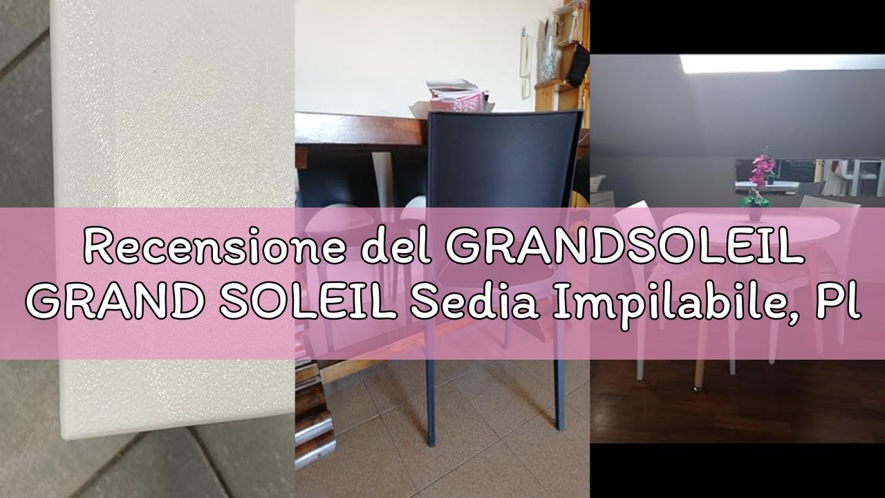 Recensione del GRANDSOLEIL GRAND SOLEIL Sedia Impilabile, Plastica, Bianco, 51 x 49 x 80 cm