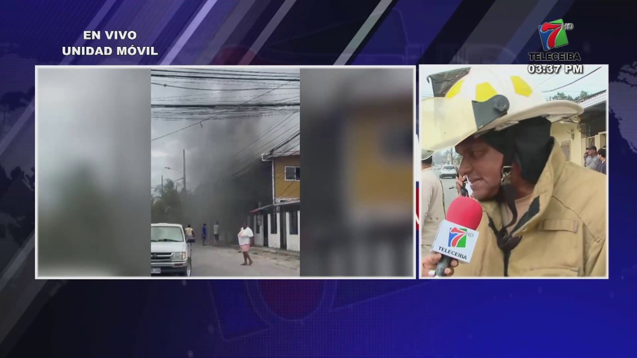 Incendio en casa de habitación en barrio La Isla de La Ceiba
