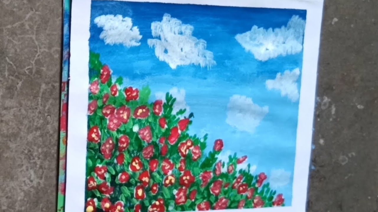 luxury garden acrylic canvas painting #art #acryliconcanvas #canvas #acrylicpaintingoncanvas