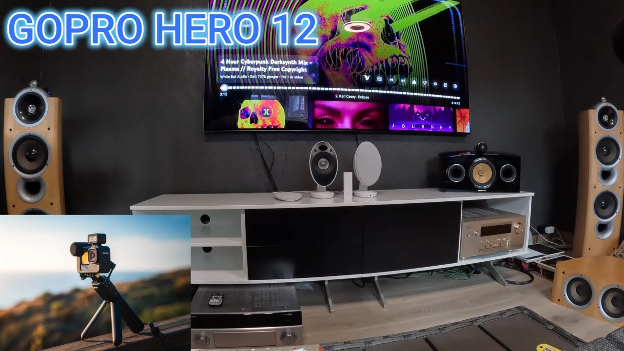 KEF EGG DUO. camera GOPRO HERO 12 .recorder zoom m3 micTrak