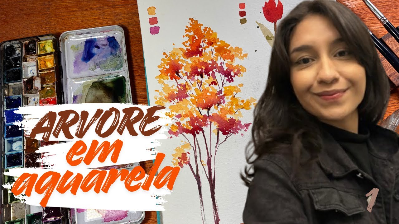 Como pintar ÁRVORE colorida em AQUARELA | Lena Mao | Aquarela para Iniciantes
