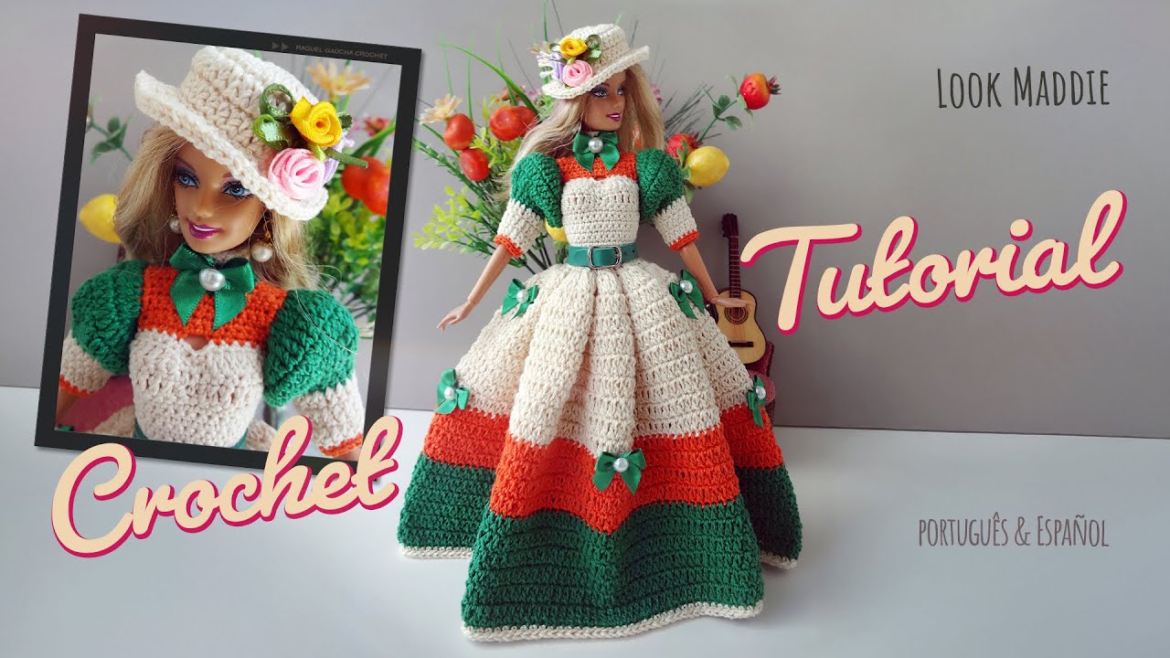 Vestido vintage e chapéu para Barbie 🍀 Look Maddie