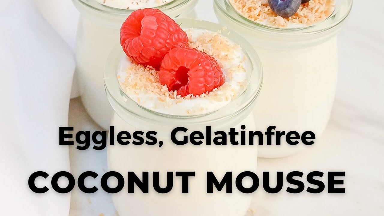 Coconut Mousse l Eggless and Gelatin Free Mousse Recipe - Flavours Treat