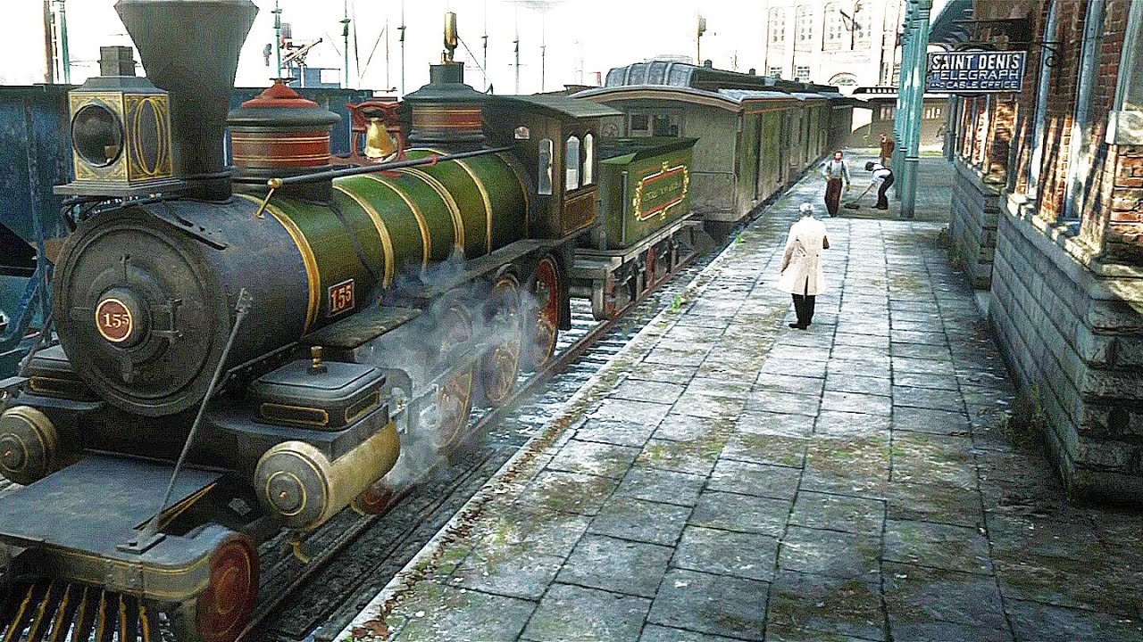 RDR 2 Scenic Steam train Ride SAINT DENIS 40minutes (Relaxing LEMOYNE NEW HANOVER
