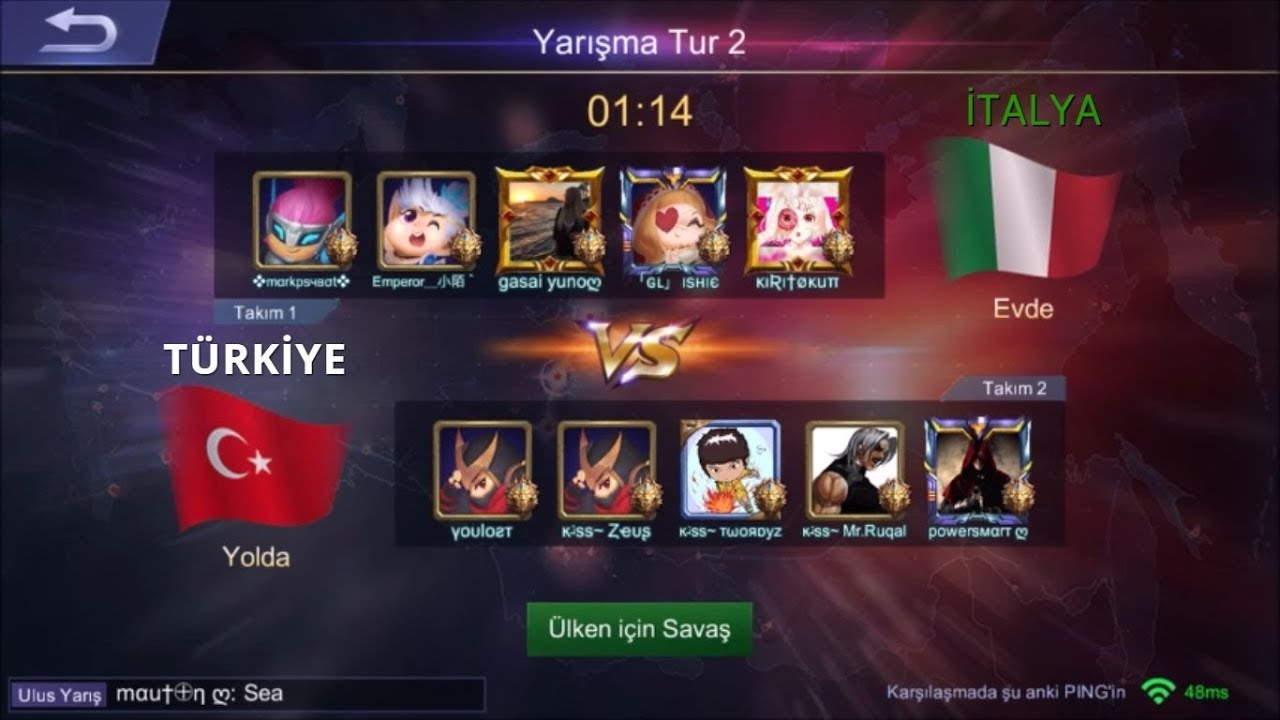 Mobile Legends - TÜRKİYE-İTALYA ULUSAL MAÇI (BAYRAK İÇİN)