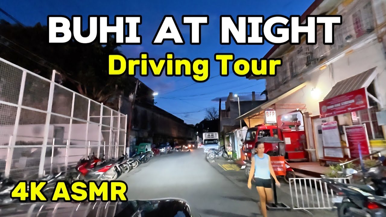Night Drive in Buhi: 4K ASMR Driving Tour | Local Streets and Town Lights | Bicol Evening Ride