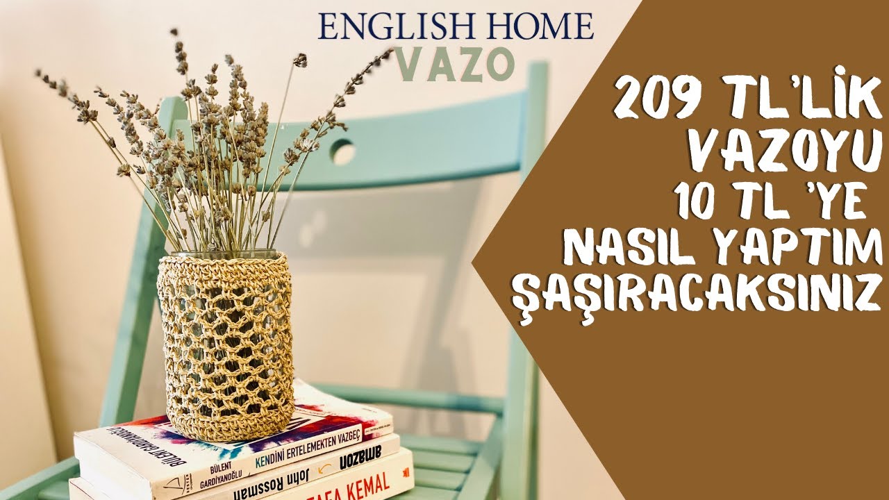 KAĞIT İP ENGLISH HOME VAZO | CHALLANGE | DIY
