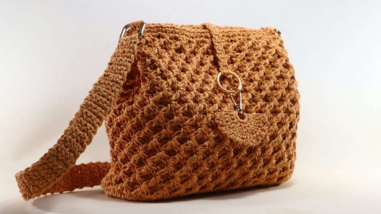 MUHTEŞEM! Kağıt ipten Deniz  Yıldızı Modeli Çanta Ördüm