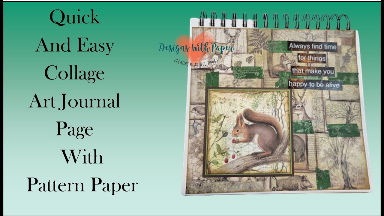 Quick and Easy Collage Art Journal Page with Pattern Paper
