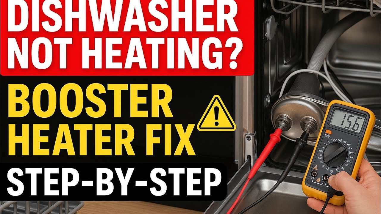 Troubleshooting of a dishwasher booster heating elements step by step.