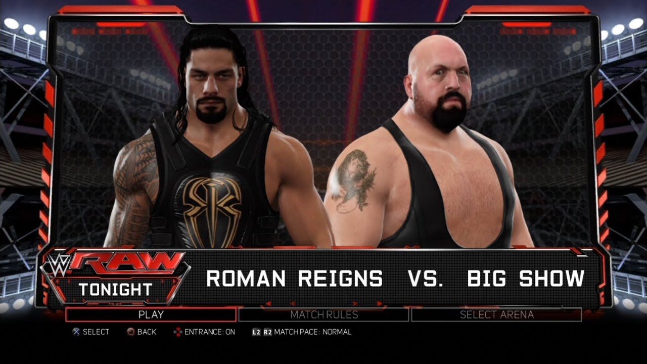 WWE 2K17 PS3 - Roman Reigns VS Big Show