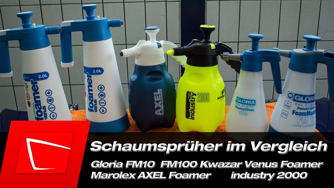 Schaumsprüher Vergleich Gloria FM-10, Gloria FM-100, Kwazar Venus, Alta Foam 2000 Alternativen