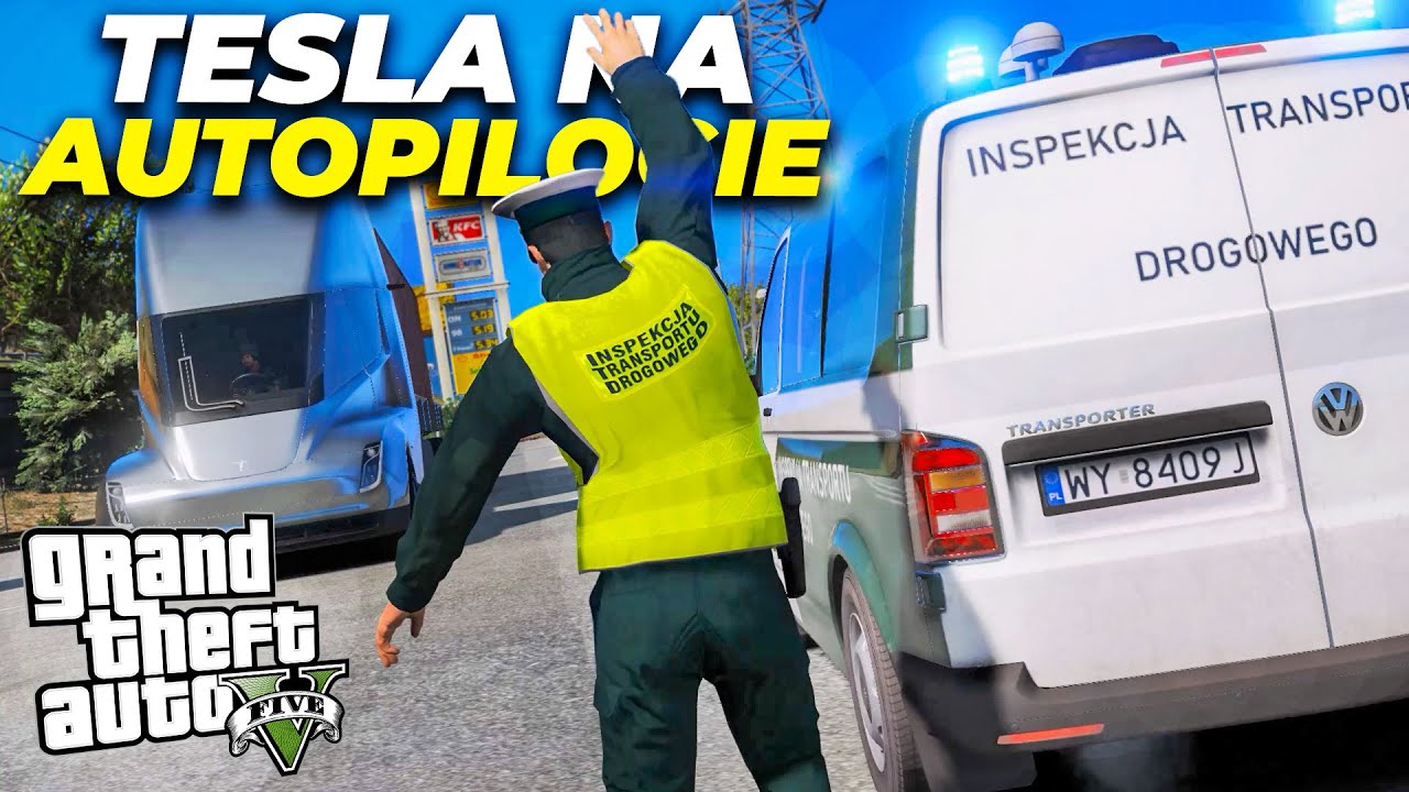 Polska Policja - TESLA BEZ KIEROWCY💀| Inspekcja Tranportu Drogowego