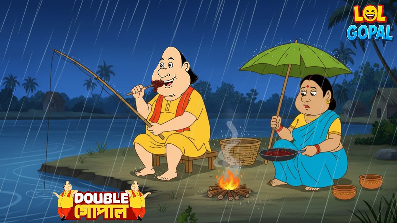 প্রবল বৃষ্টির মধ্যে গোপাল তার স্ত্রীকে নিয়ে নদীর তীরে পৌঁছে গেল | Double Gopal | Bangla Comedy 2026