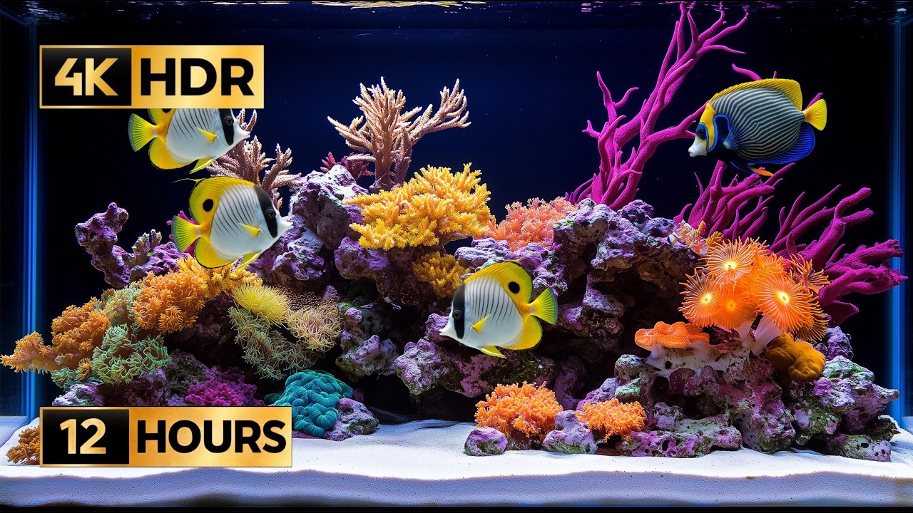 Coral Reef Tank -- No Music | 4K HDR | 12 Hours